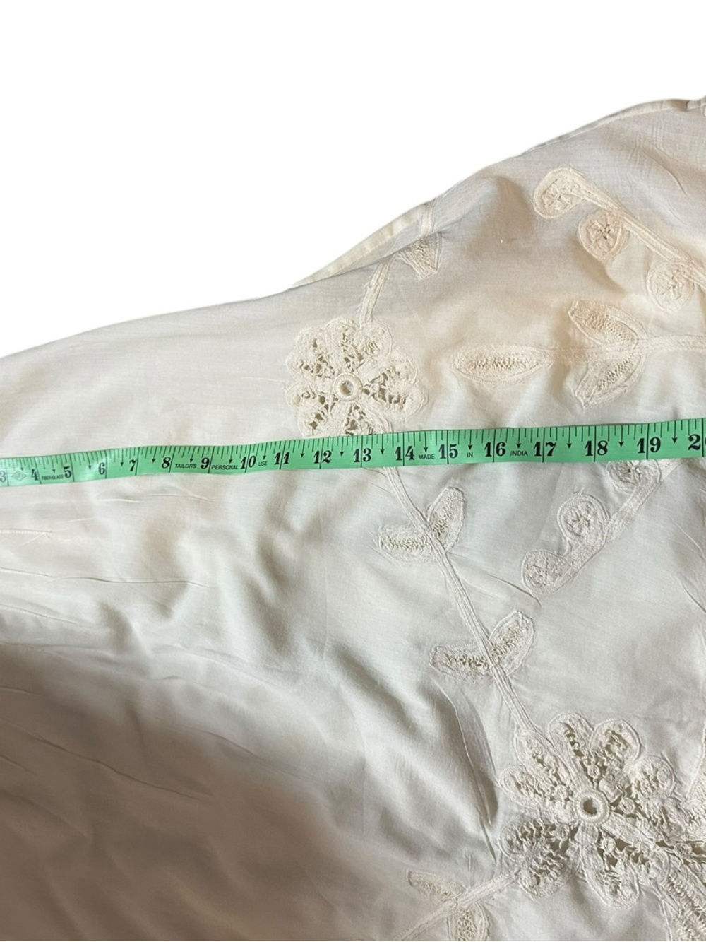 Cordelia 100% Cotton Midi Skirt with Embroidered Flowers, Off White Size 4 - Picture 6 of 14